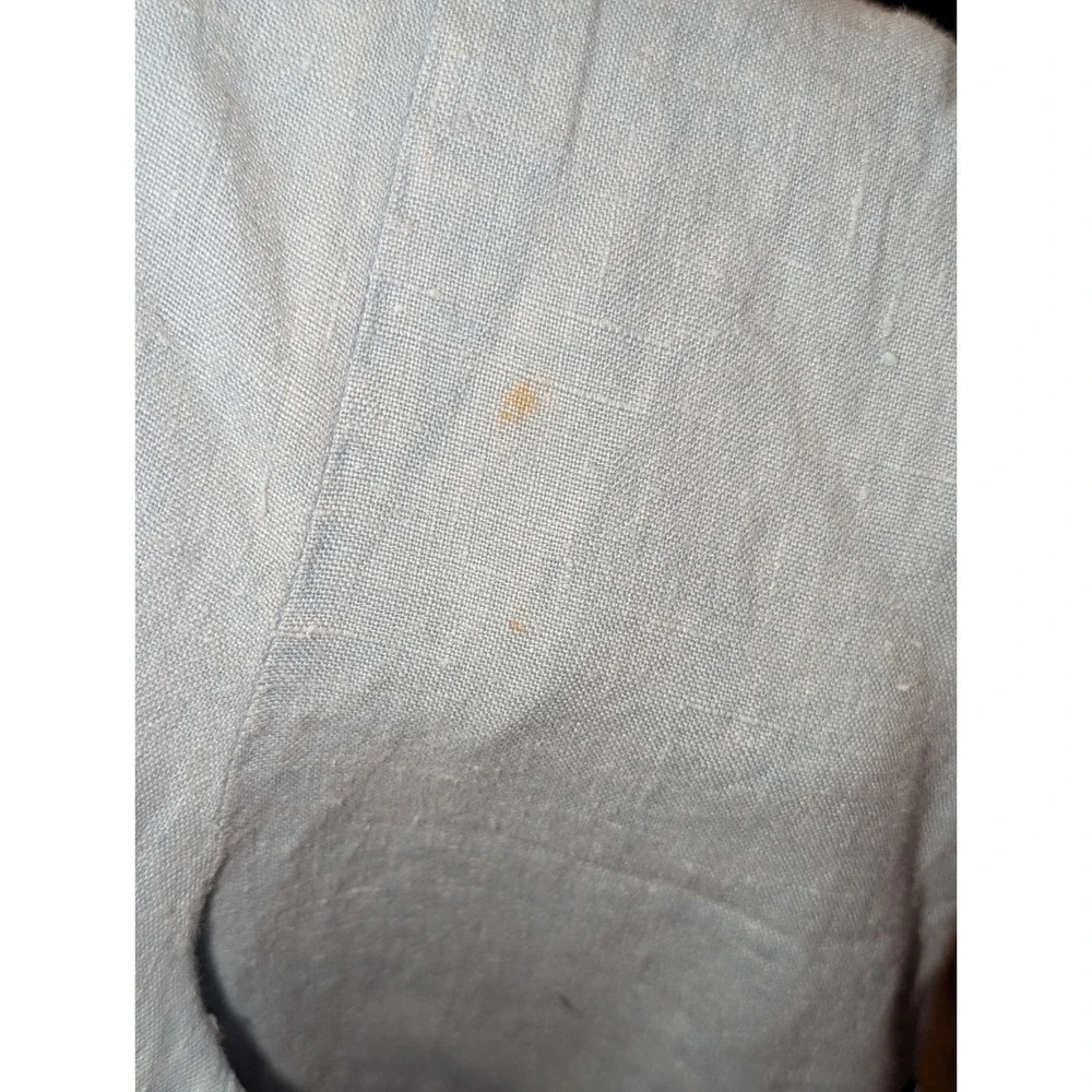 Coastal Cottagecore Linen Crop Cargo Pants Sky Blue Hot Cotton Size S